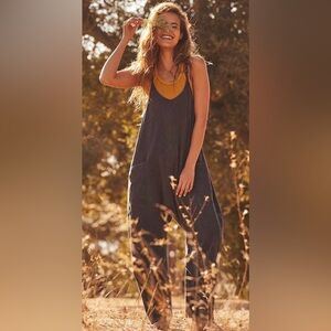 NWOT Free People Hotshot Onesie Washed Black